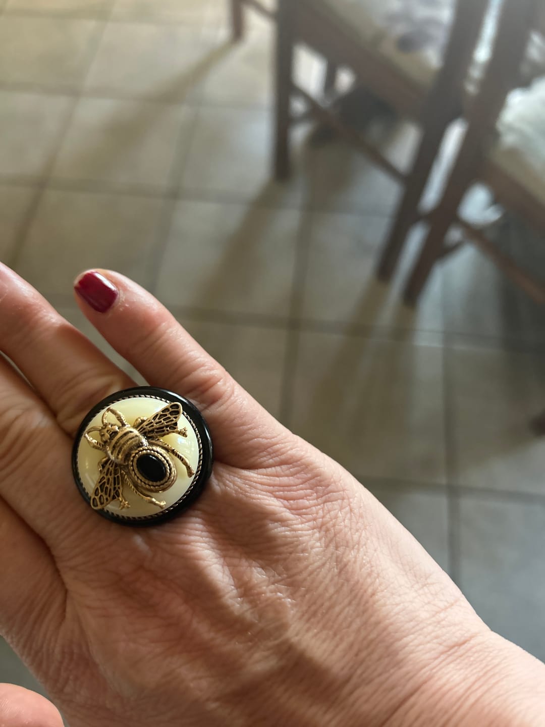Customer photo review of BeeQueen Vintage Natural Agate Ring