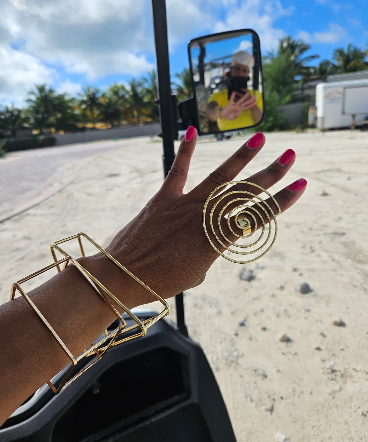 Customer photo review of 3D Geometric Statement bracelet/ bangle