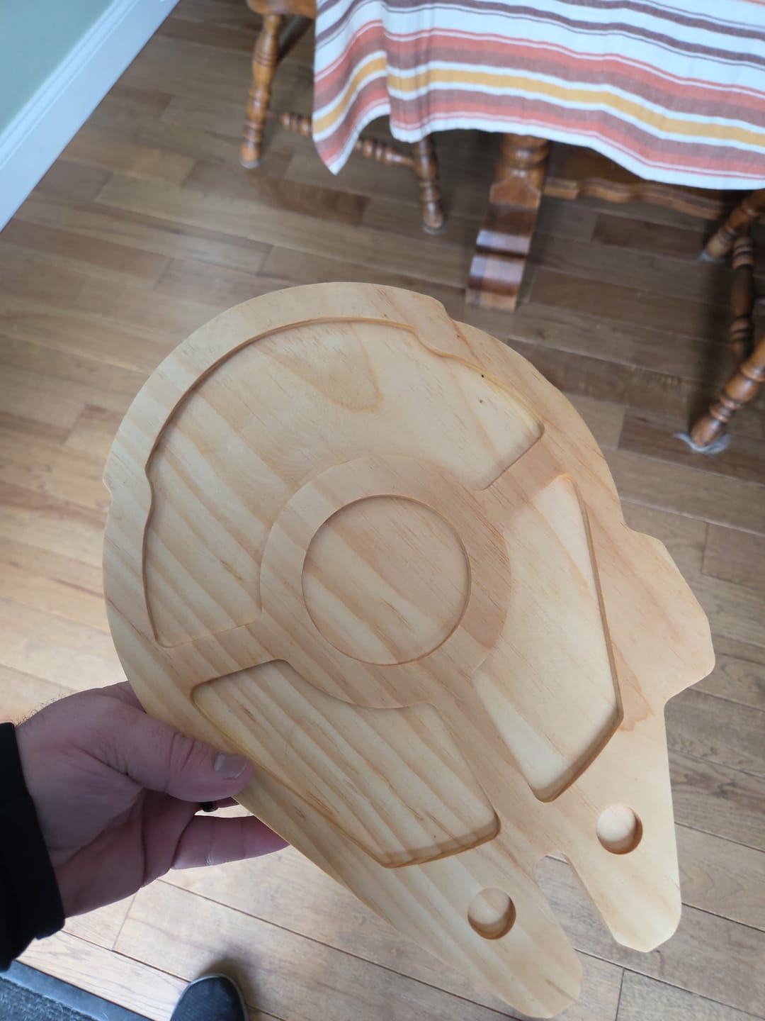 Customer photo review of 14.0x9.8" Falcon Spaceship Tray 22 Acrylic Router Template