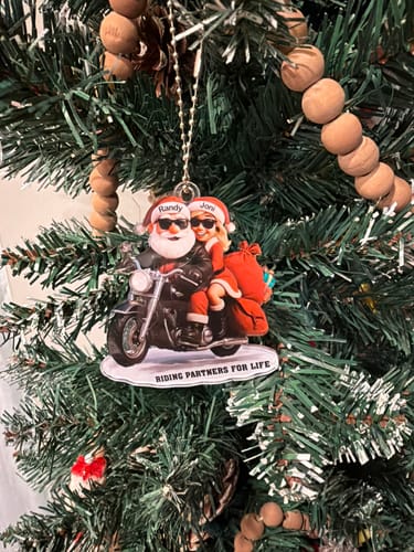 Customer photo review of Personalized Acrylic Motorcycle Couple Ornament - Christmas Tree Decorations Perfect For Motorcycle Rider