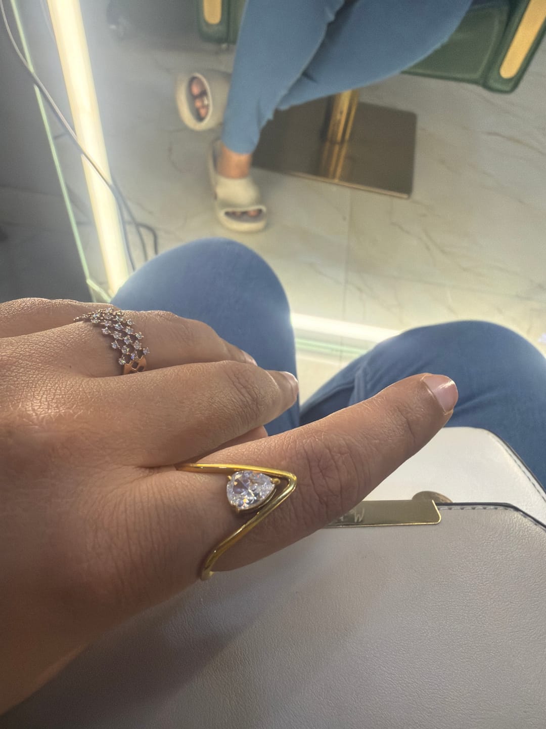 Customer photo review of Trendy Vee Diamond Ring