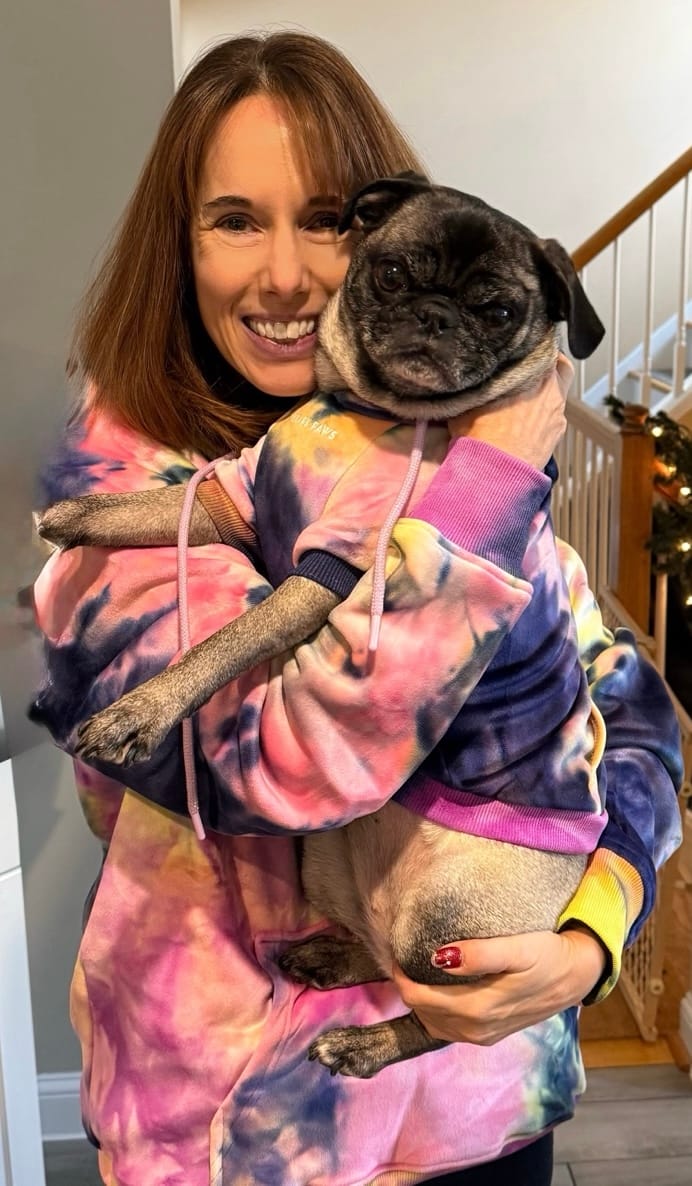 Customer photo review of Velvet Dog Hoodie - Berry Lemonade