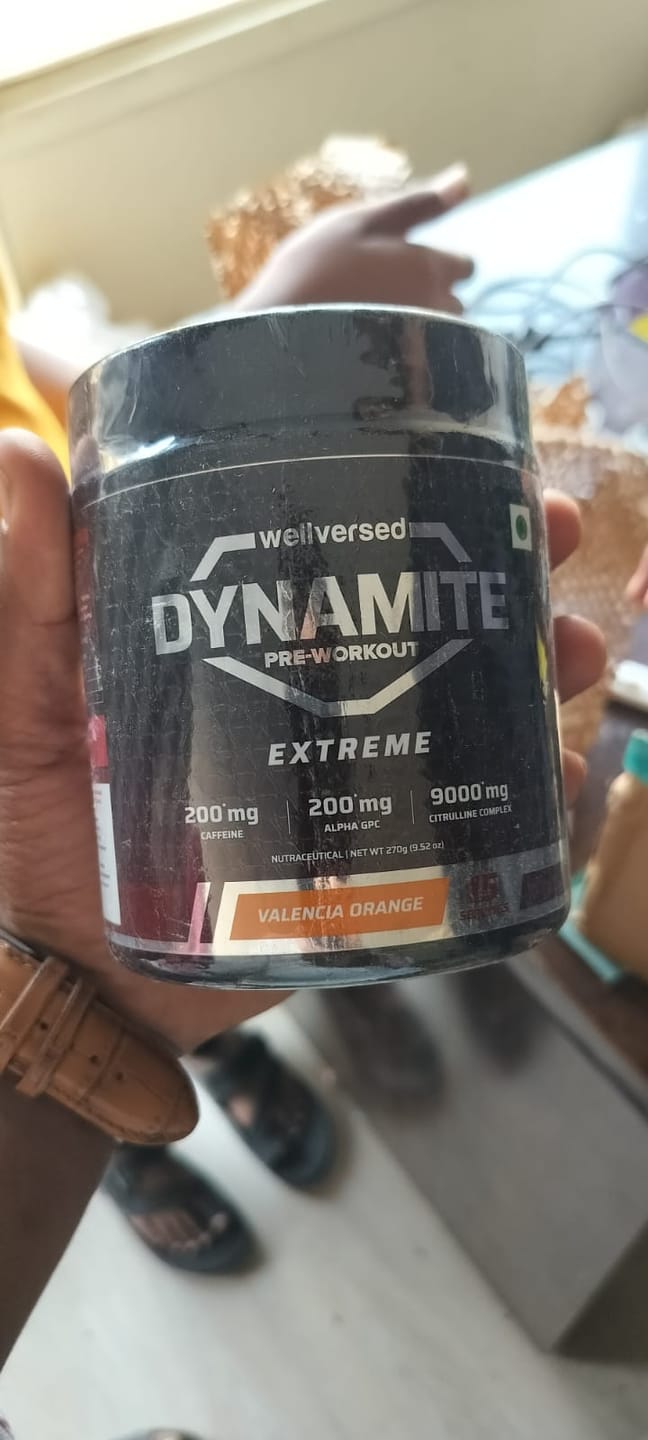 Customer photo review of Dynamite Pre-Workout EXTREME (270g, 15 Servings) | Valencia Orange