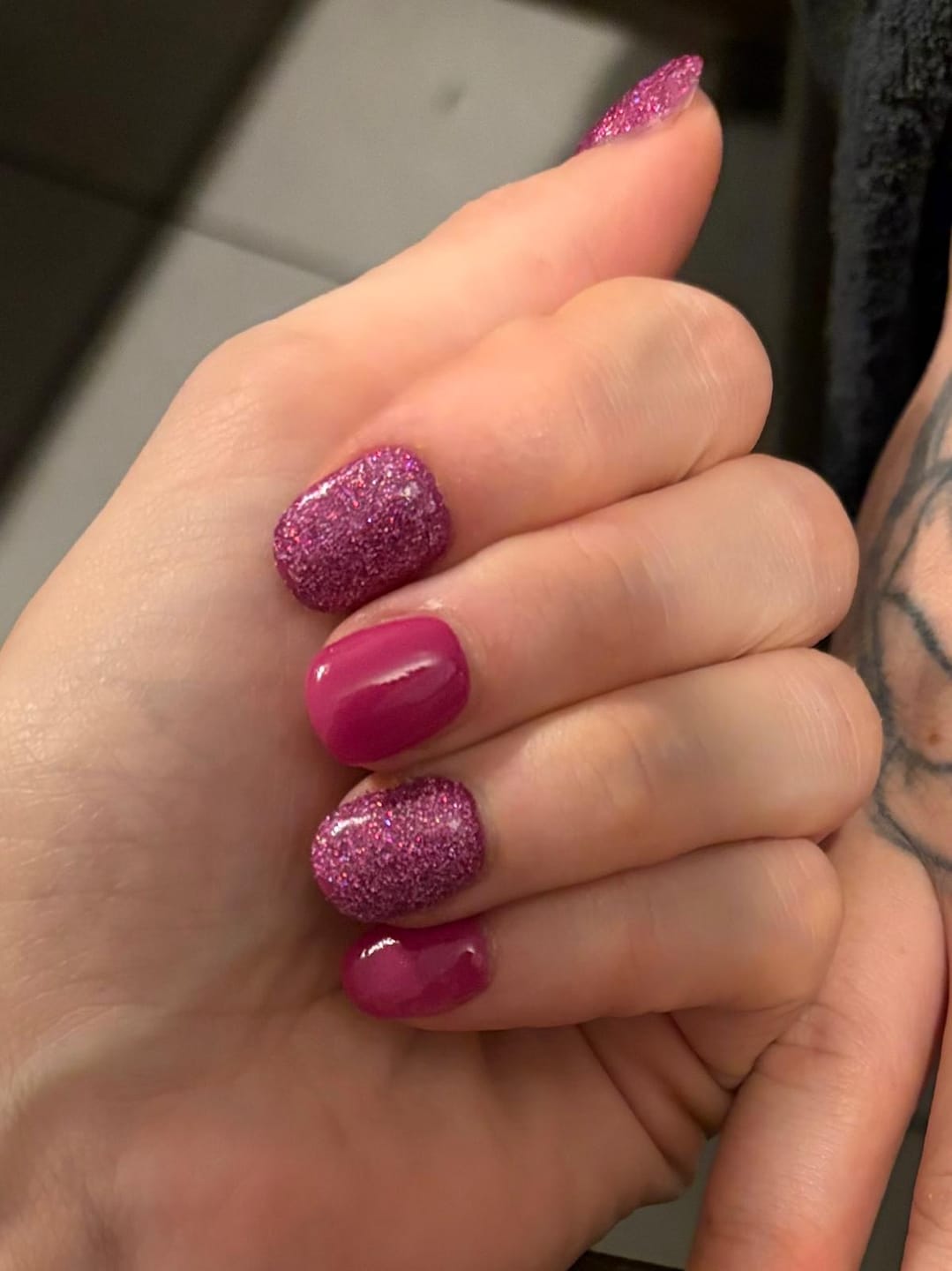 Customer photo review of Purplish Red Dipping Powder