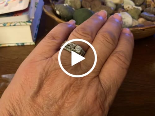 Customer video review of Moissanite Round Half Eternity Sterling Silver Wedding Band Stackable Ring