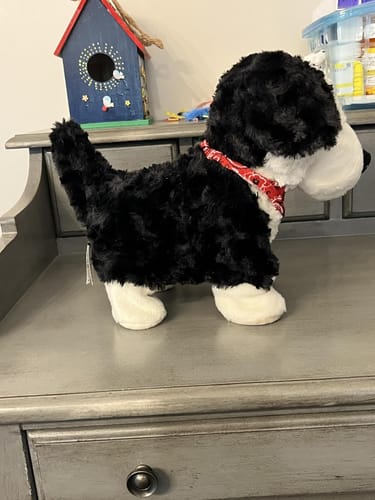 Customer photo review of Voice-Controlled Realistic Toy Dog that Walks and Barks