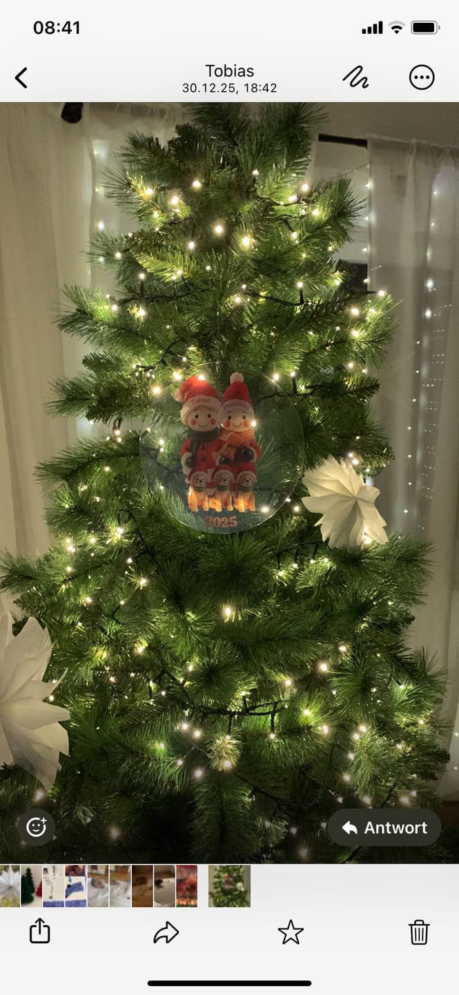 Customer photo review of Familienmitglieder mit 1-9 Personen - Personalisierter Baumschmuck