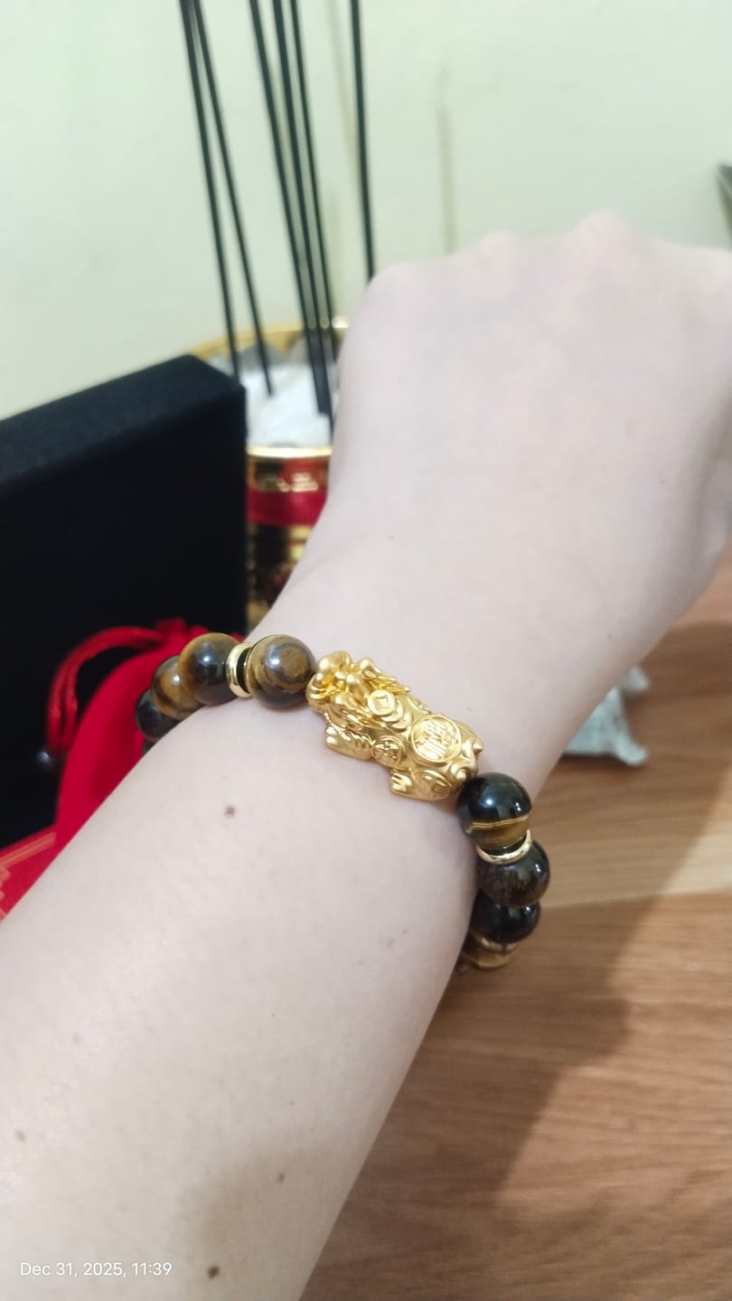 Customer photo review of Tigers Eye with 24K PiYao for Luck-Protection-Wealth
