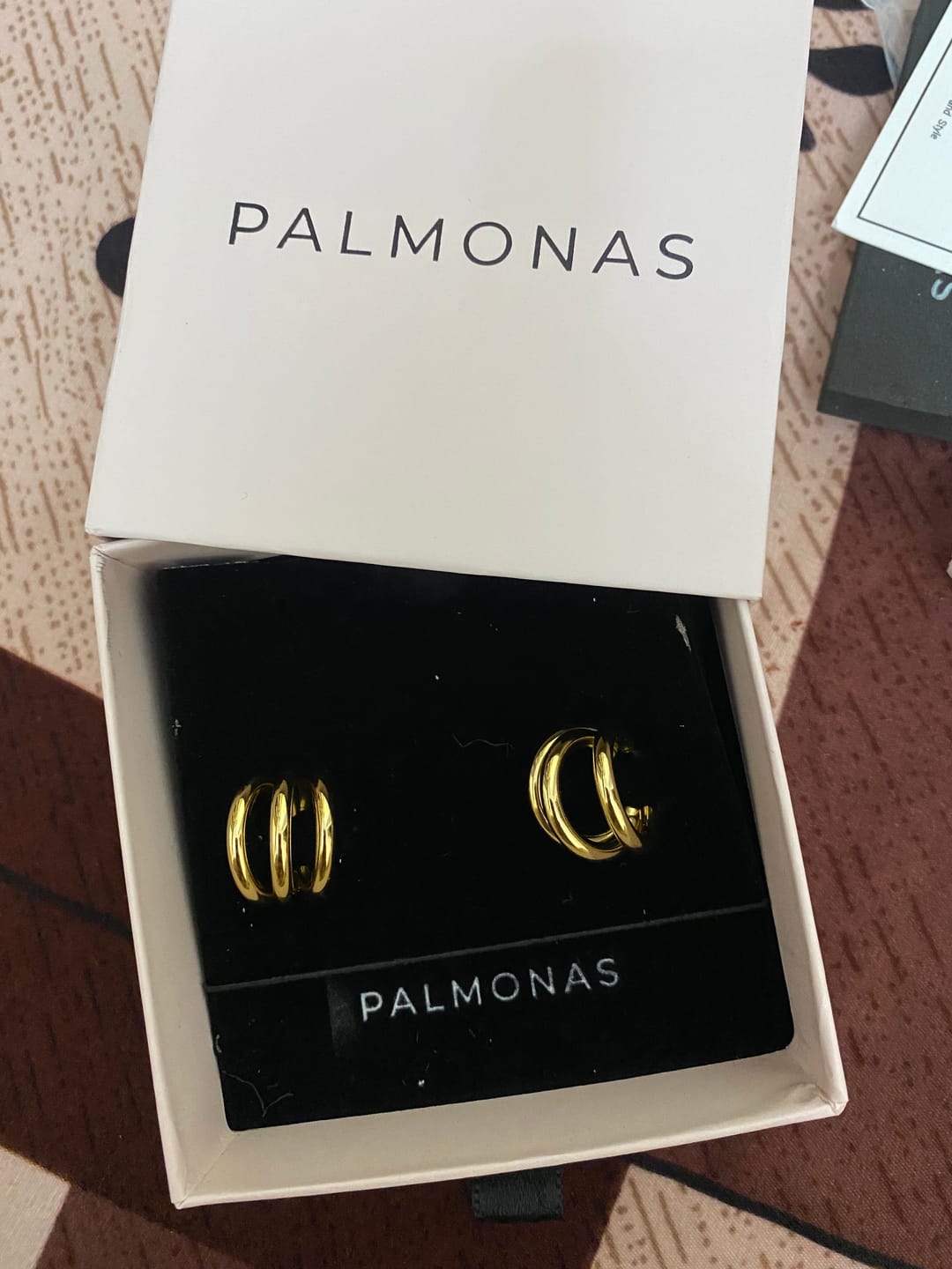 Customer photo review of Triple Circle Hoop Earrings