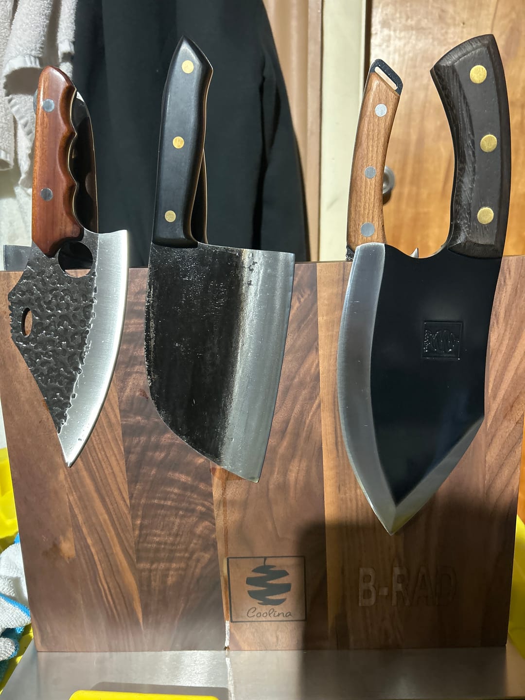 Customer photo review of Walnut Magnetic Knives Holder