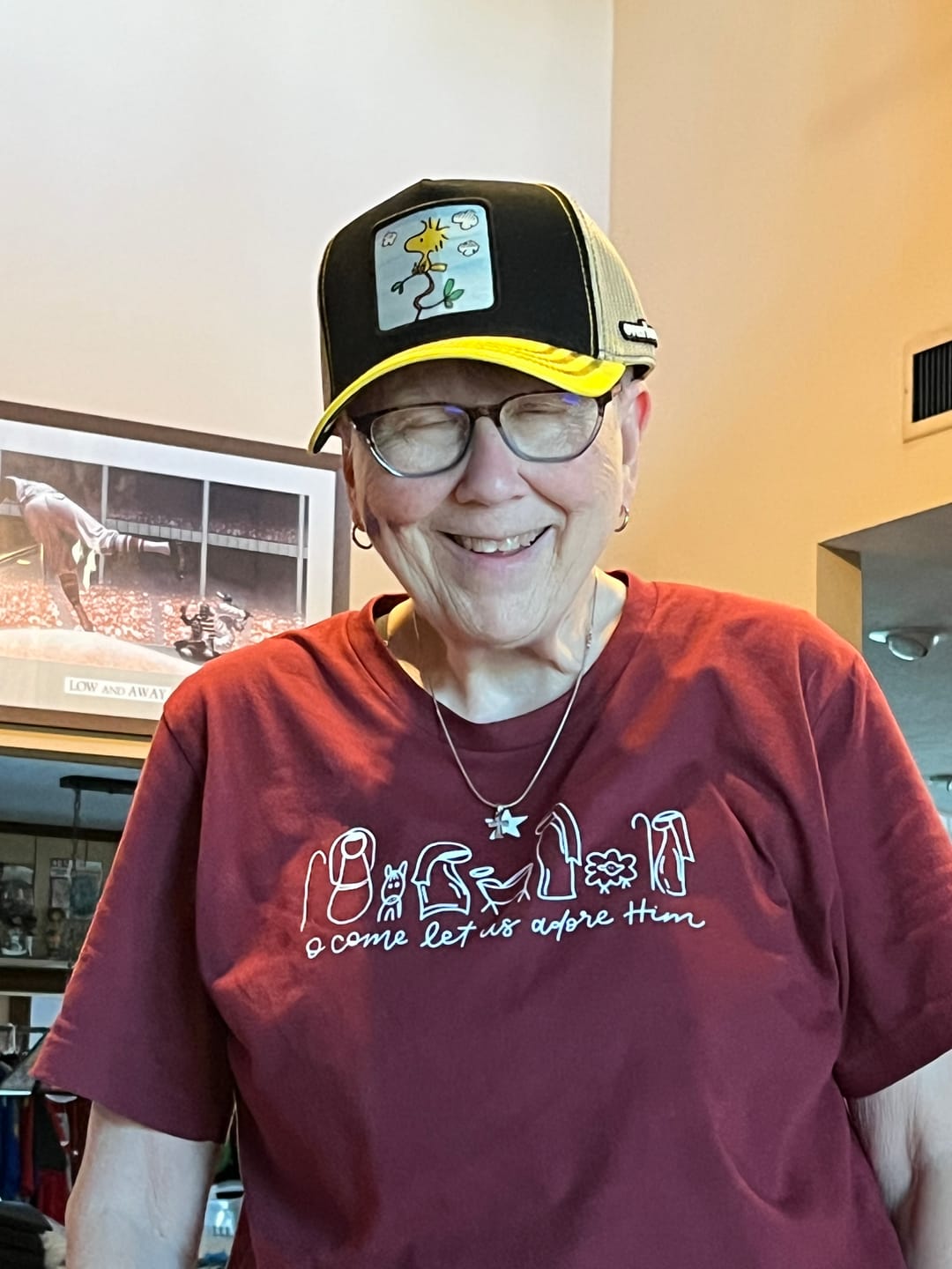 Customer photo review of OVERLORD X Peanuts: Woodstock Trucker Cap