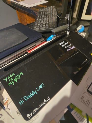 Customer photo review of Dry Erase Markers (For Black DeskBoard Buddy)