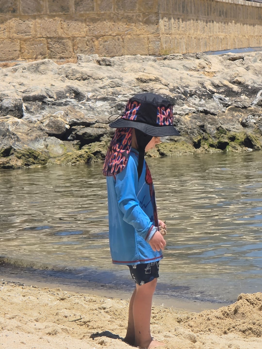 Customer photo review of Groms Retro Wave Print Surf Hat