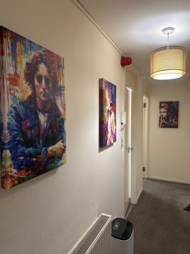 Customer photo review of Colourful Bowie Canvas Print