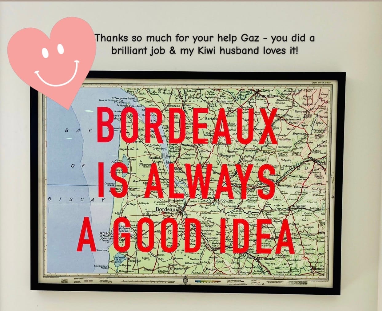 Customer photo review of Custom Pop Art Map Print (Any Location)