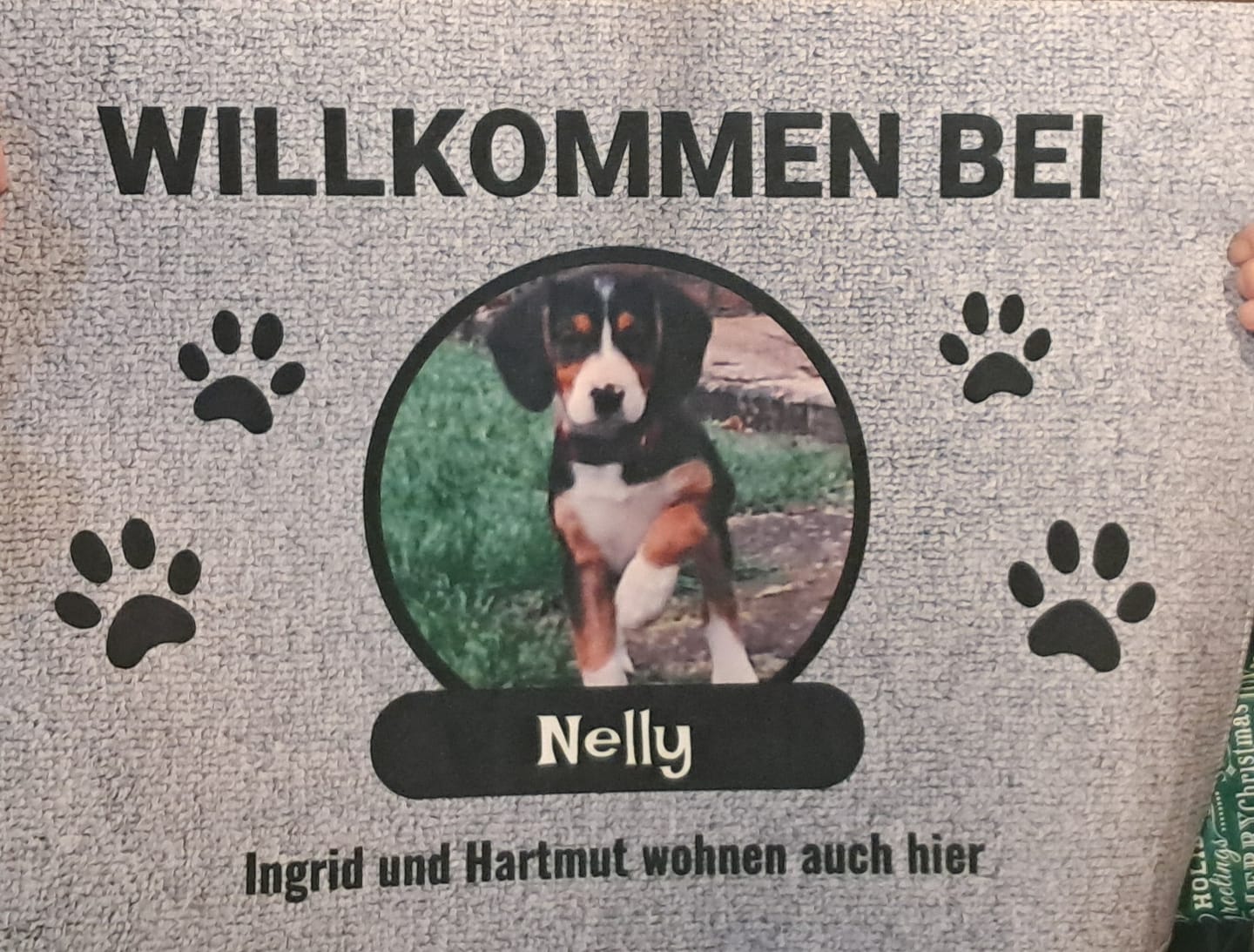 Customer photo review of Foto mit Namensschild - Individuelle Fußmatte