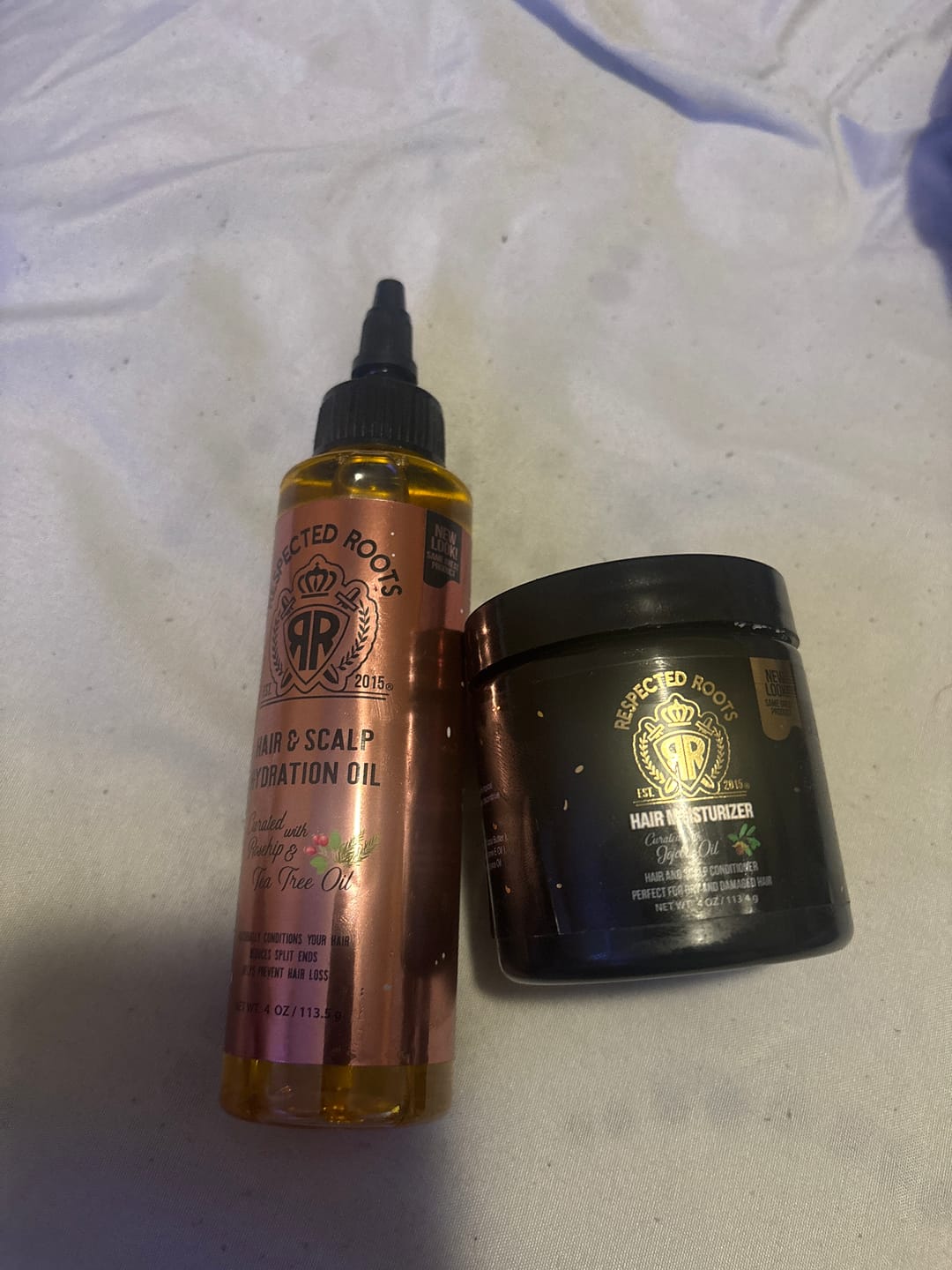 Customer photo review of Hair Oil & Hair Moisturizer Kit