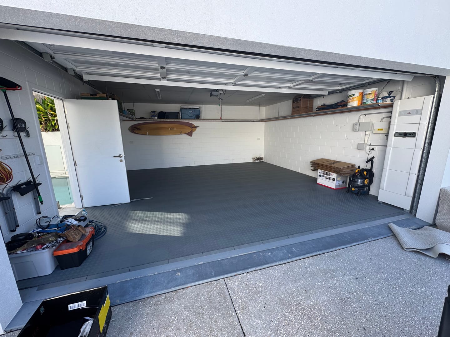 Customer photo review of Double Garage Modular Floor Tile Package Set