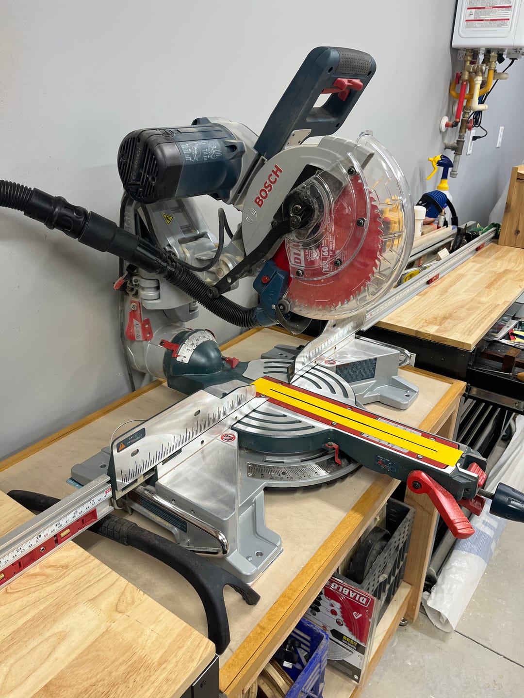 Customer photo review of Bosch Axial Glide Miter Saw Dust Chute (Gen II)