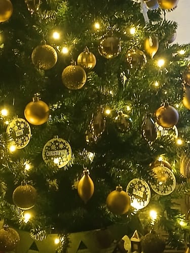 Customer photo review of Personalised  Snowflake Christmas Decoration