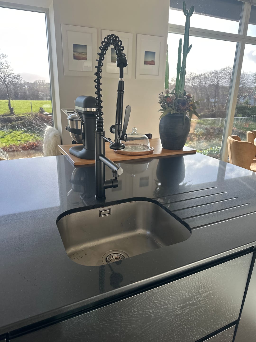 Customer photo review of Gothenburg - Pull Down Spray Dual Handle Swivel Spout Kitchen Faucet
