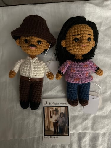 Customer photo review of Dolly® Personalized Couple Crochet Dolls