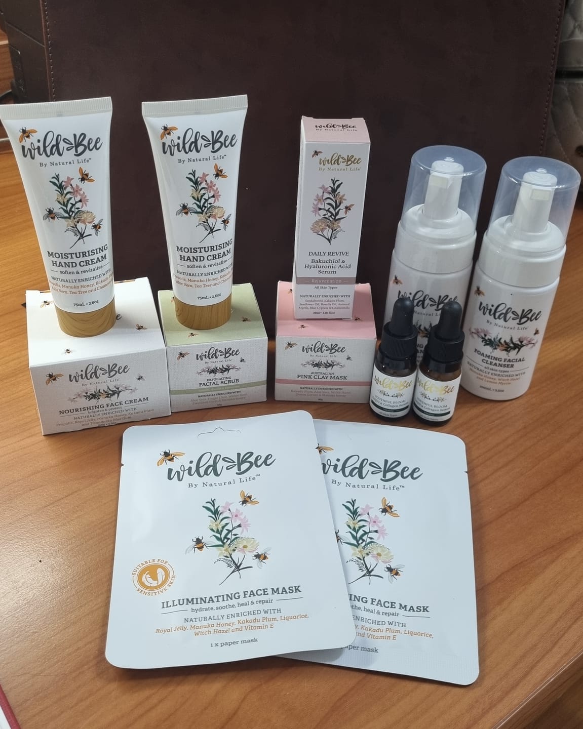 Customer photo review of Wild Bee Skincare Essentials Pack