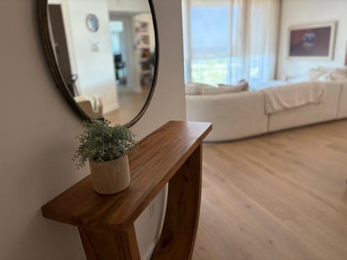 Customer photo review of Rustic Corner Wall Shelves – Natural Live Edge Wood Floating Shelf for Candles and Plants