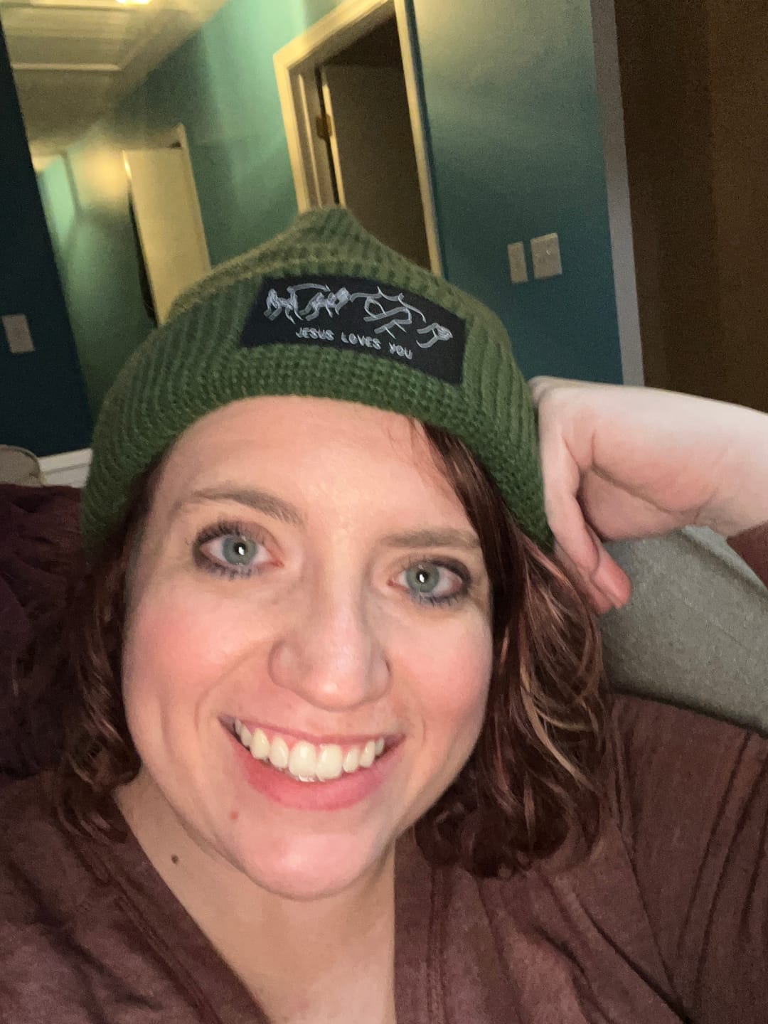 Customer photo review of JESUS LOVES YOU ASL BEANIE+