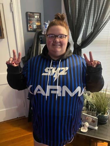 Customer photo review of Stray kids Karma Adult Shortstop Hoodie