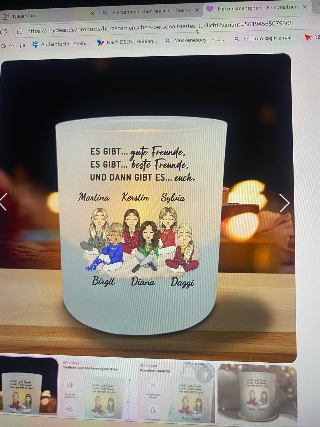 Customer photo review of Herzensmenschen - Personalisiertes Teelicht