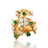 Customer photo review of Vintage Large 14k Yellow Gold .67cttw Diamond Emerald Bold Brutalist Ring 7.75