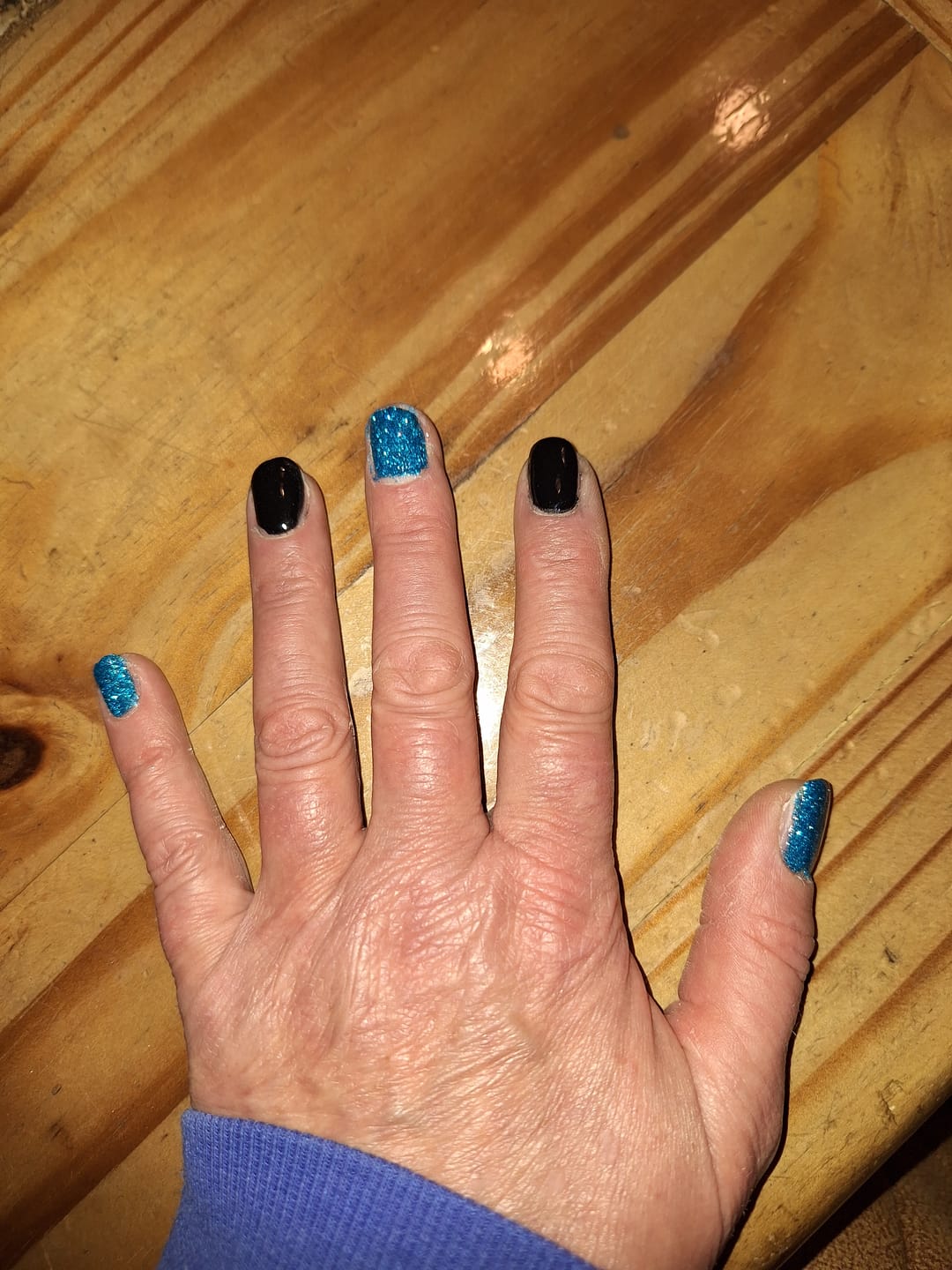 Customer photo review of Haze Blue Dipping Powder