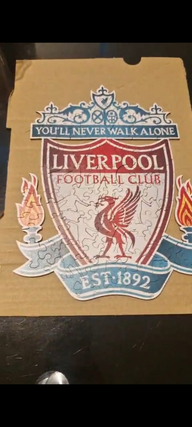Customer photo review of Liverpool FC® Logo - Wooden Puzzle