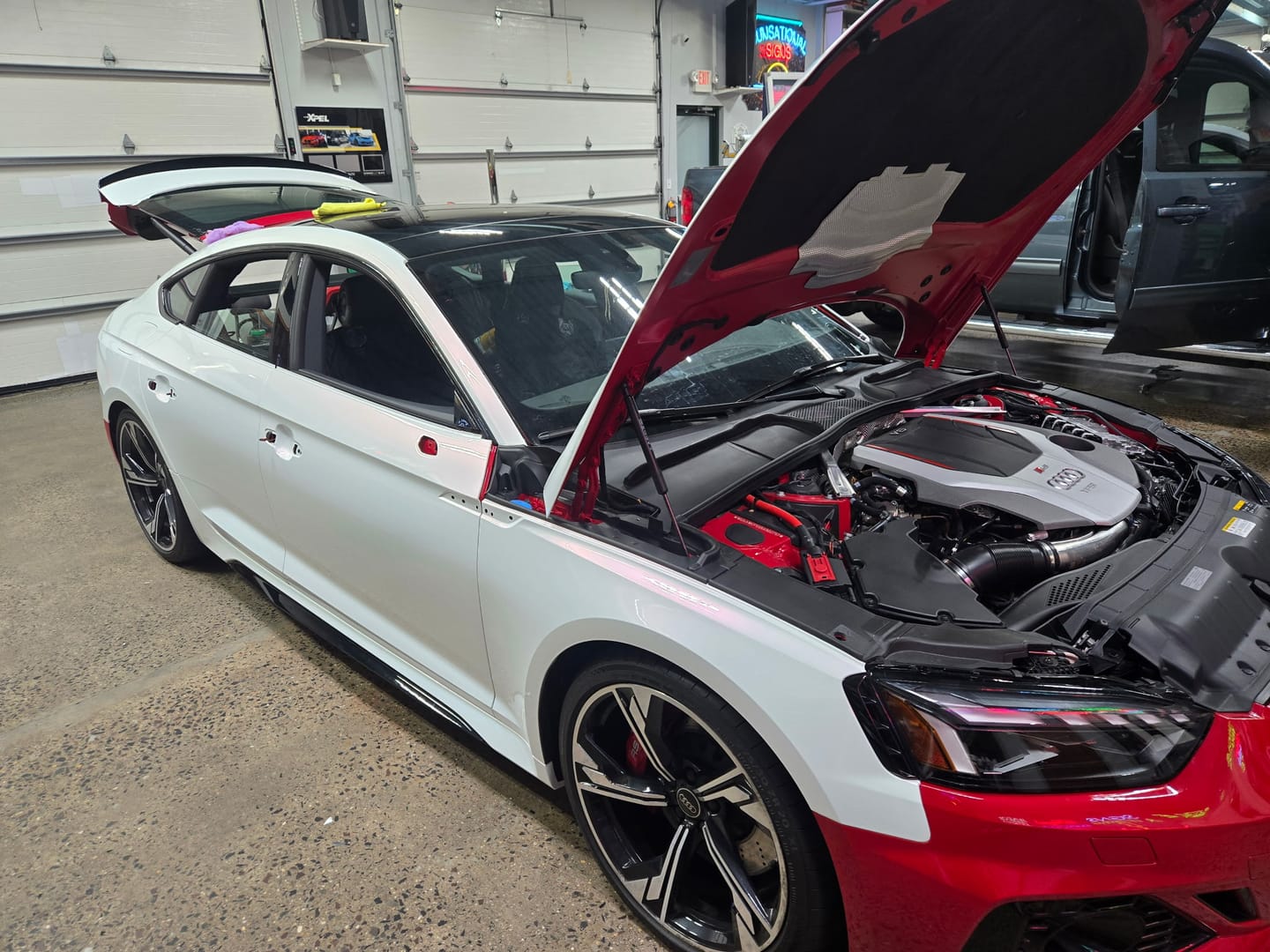 Customer photo review of Color Shift Pink White Vinyl Wrap