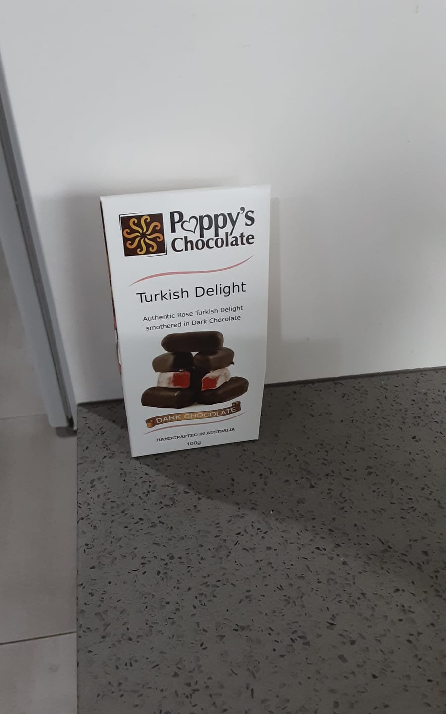 Customer photo review of Chocolate Coated Turkish Delight Dark Chocolate 100g
