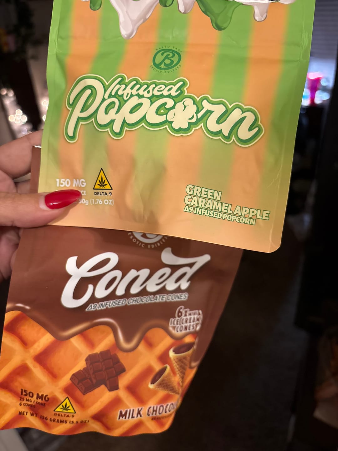 Customer photo review of INFUSED POPCORN - GREEN CARAMEL APPLE