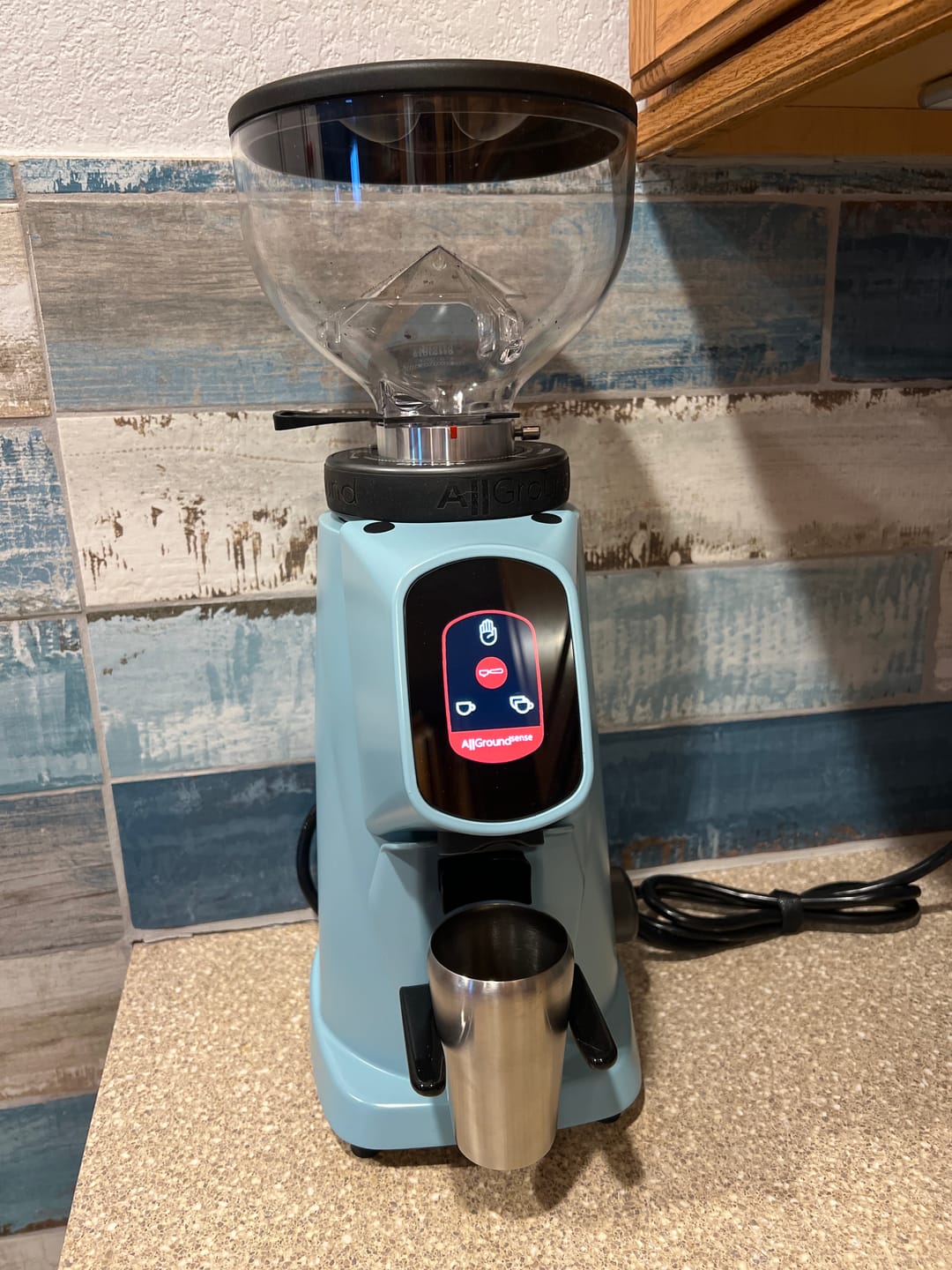 Customer photo review of AllGround Sense Home Coffee Grinder - Pastel Blue