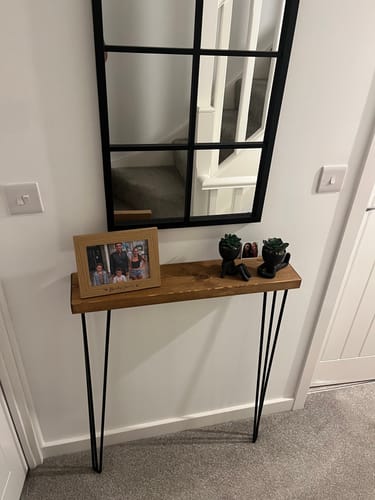 Customer photo review of Console Table 15cm Depth | Hairpin Leg