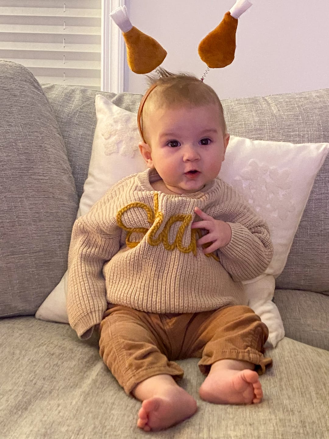 Customer photo review of Hand Knitted Personalized Sweater