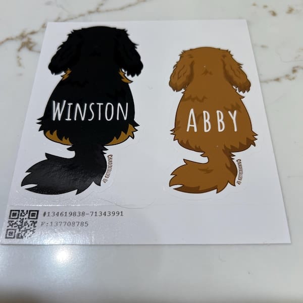 Customer photo review of Cavalier Spaniel Behind Sticker