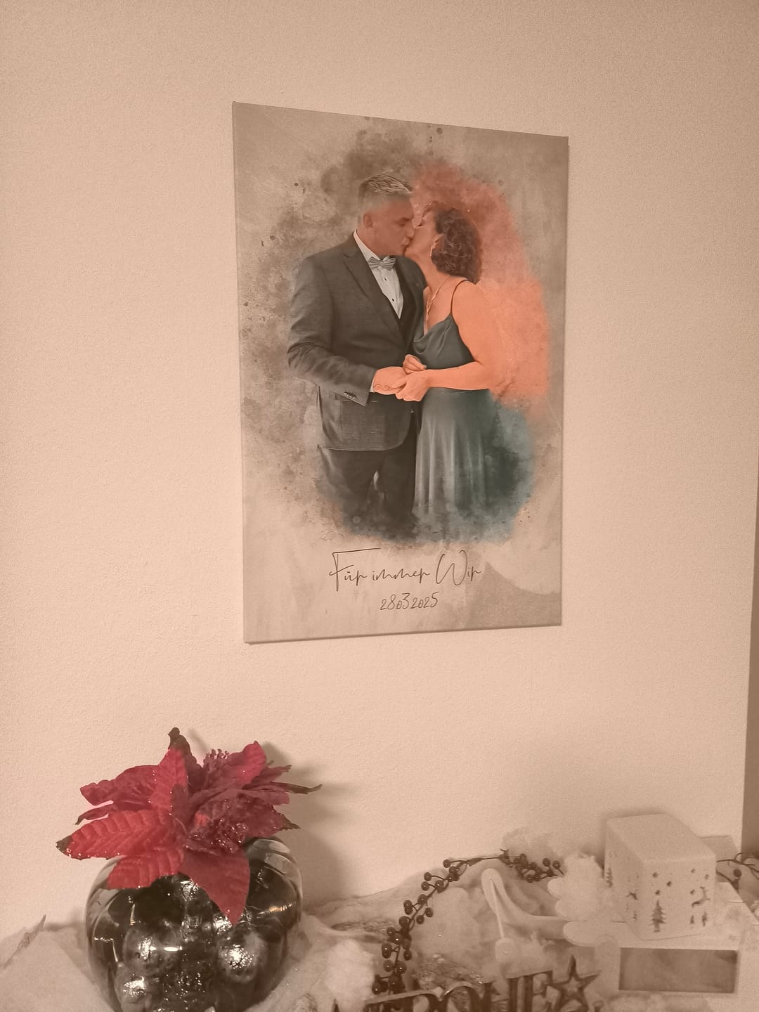 Customer photo review of Dein Hochzeitsfoto als Aquarell Poster | Geschenk zur Hochzeit