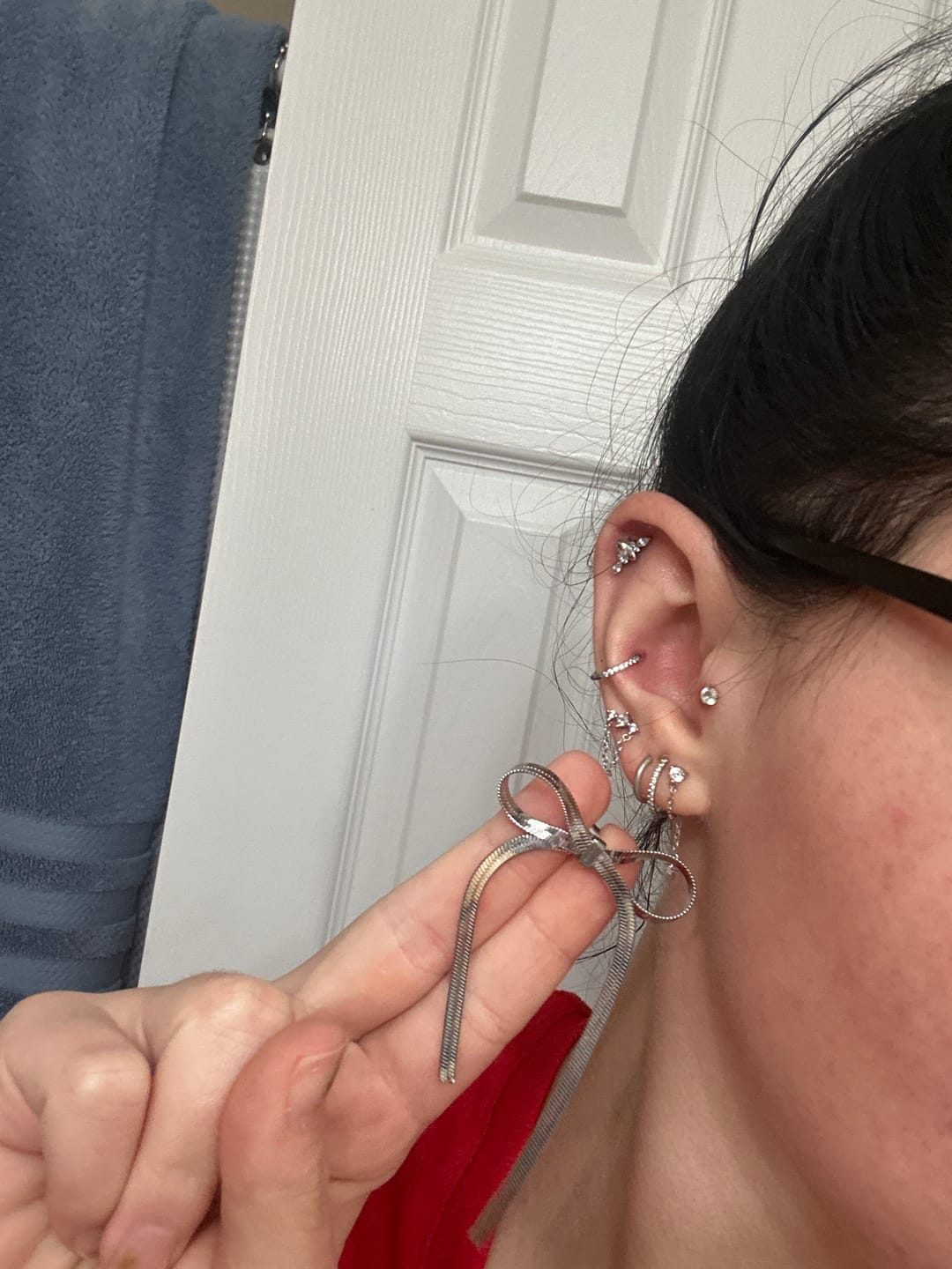 Customer photo review of Carol Bow Earrings