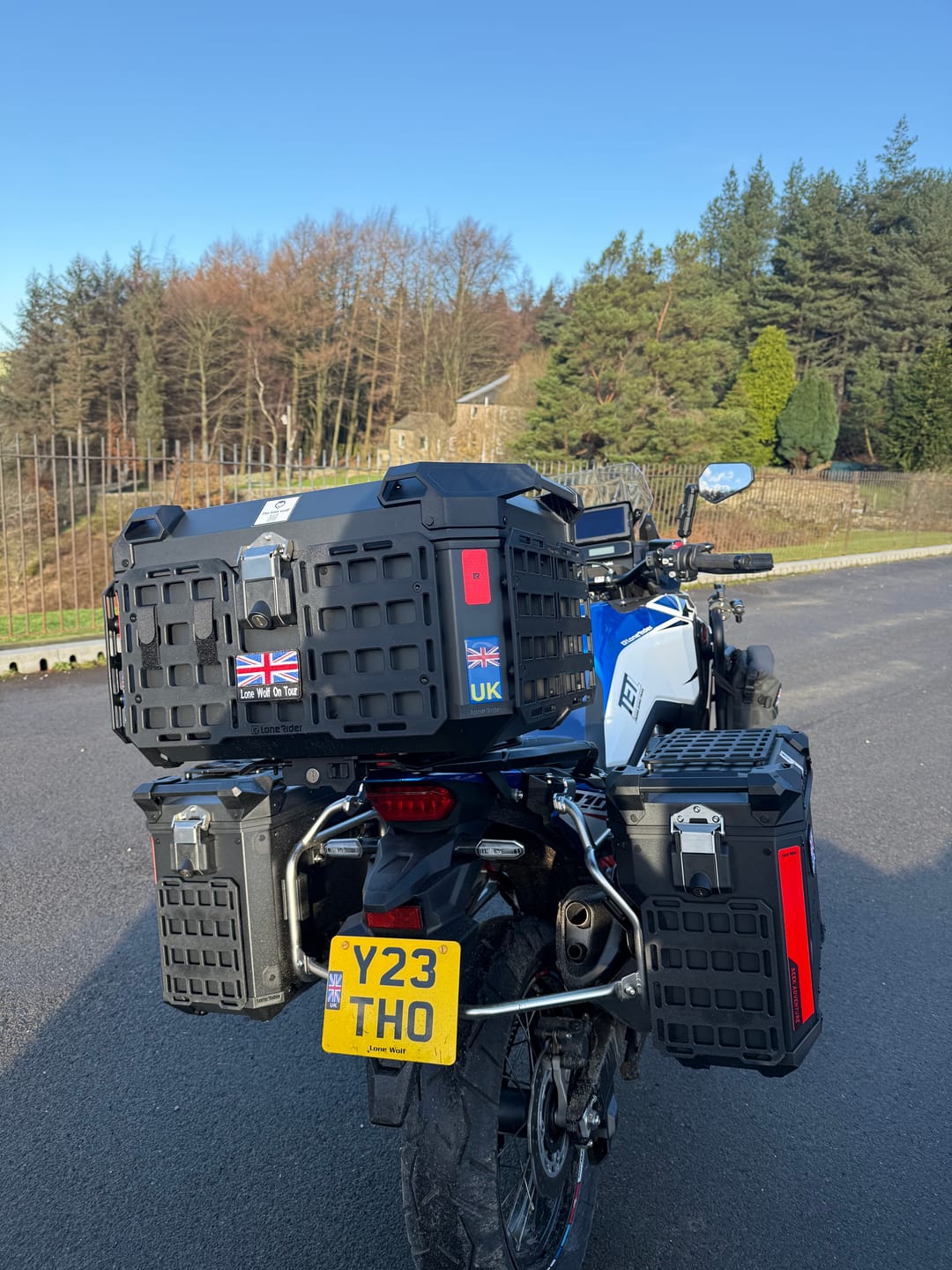 Customer photo review of MotoRacks – Motorcycle Luggage Pannier Racks
