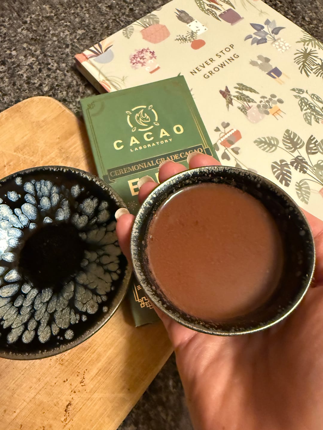Customer photo review of Sacred Element Ceremonial Cacao Blends Variety Box, Organic (4 bars – 3.5 oz each)