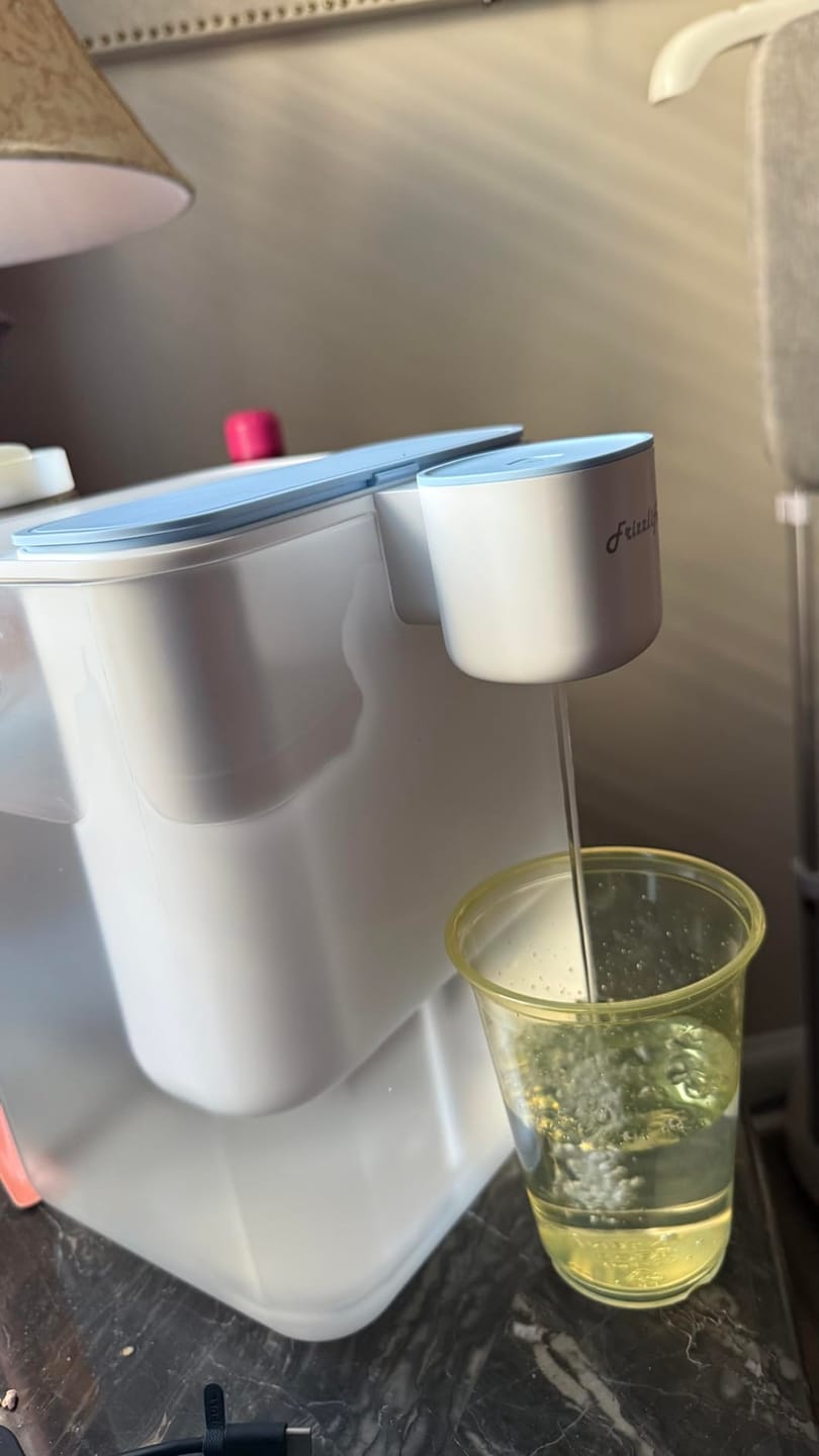 Customer photo review of Frizzlife 400-Gallon Electric Water Filter Dispenser with 2 Filters (8-Stage Filtration),Reduce 99.89% of Lead,6 Months Rechargeable Water Pitcher, BPA-Free Instant Countertop Water Filter System,MD40