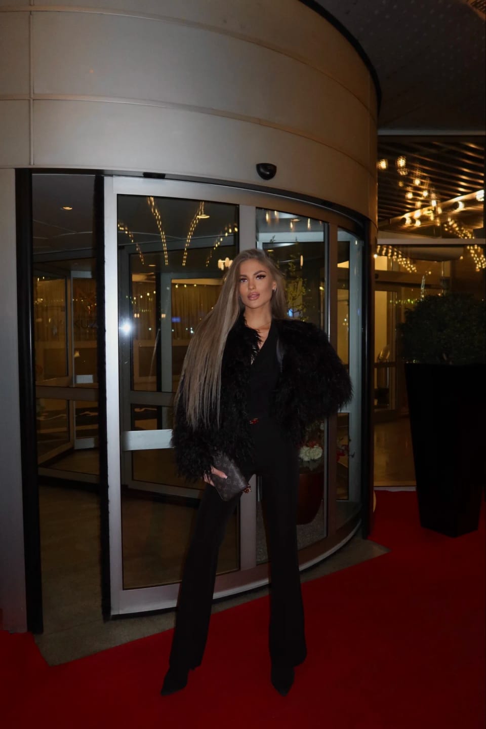 Customer photo review of Elsie Fluffy Cropped Faux Fur Coat