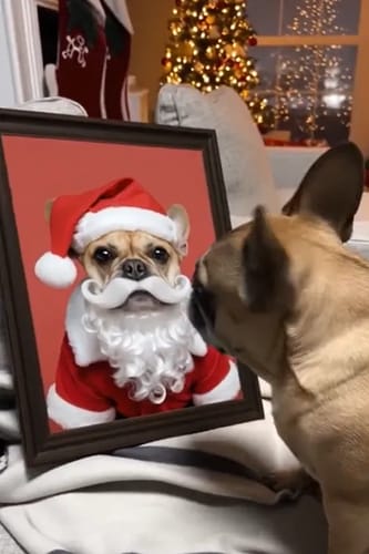 Customer photo review of Artzuzu Custom Portrait For Pets - The Santa