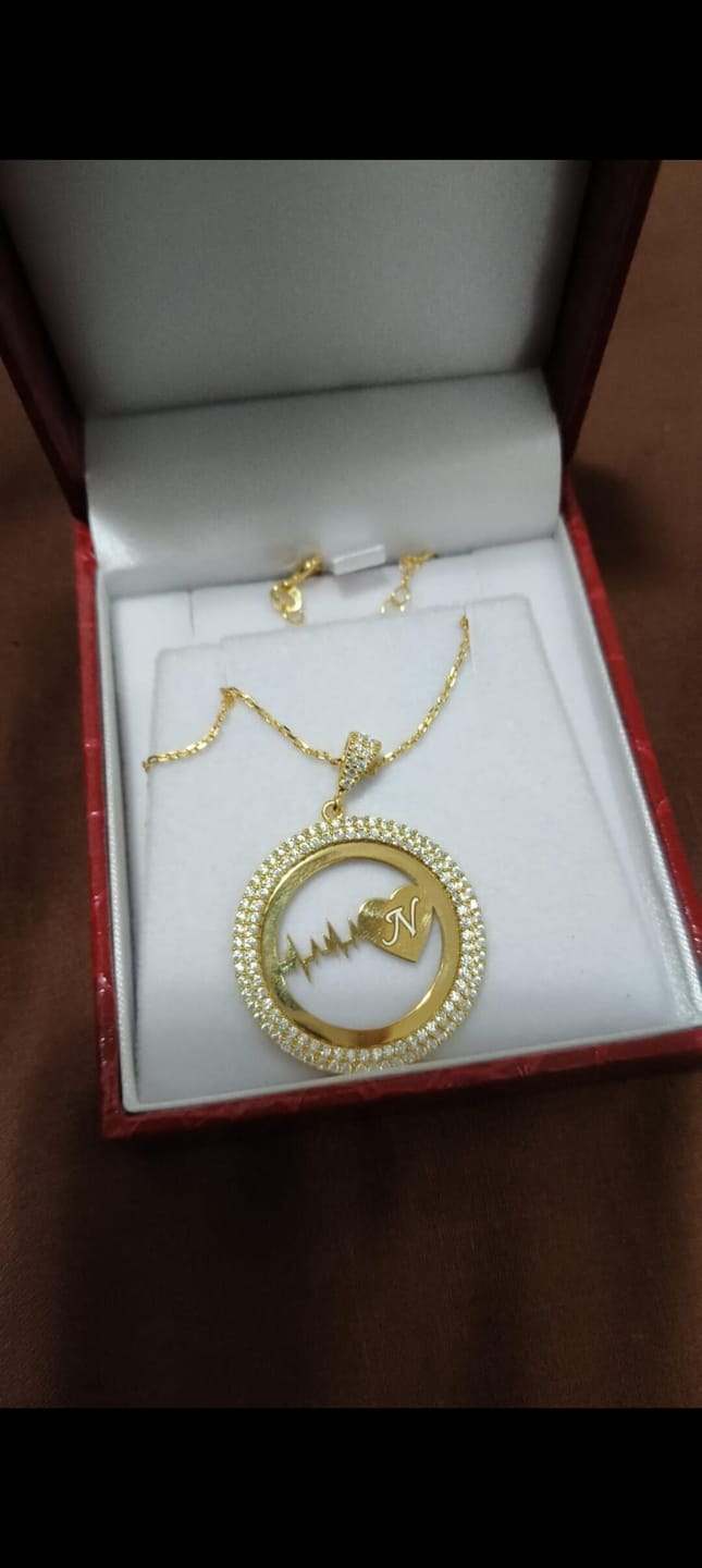 Customer photo review of 925 Silver Personalized Custom Heartbeat Necklace