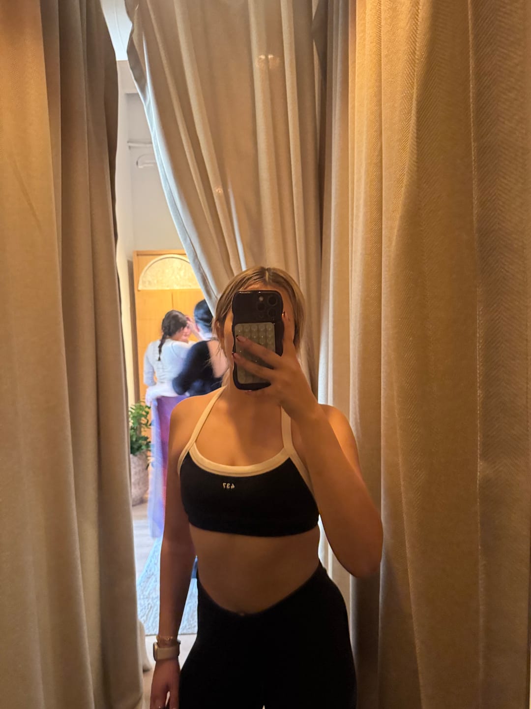 Customer photo review of The Halter Bra / Black-Cream